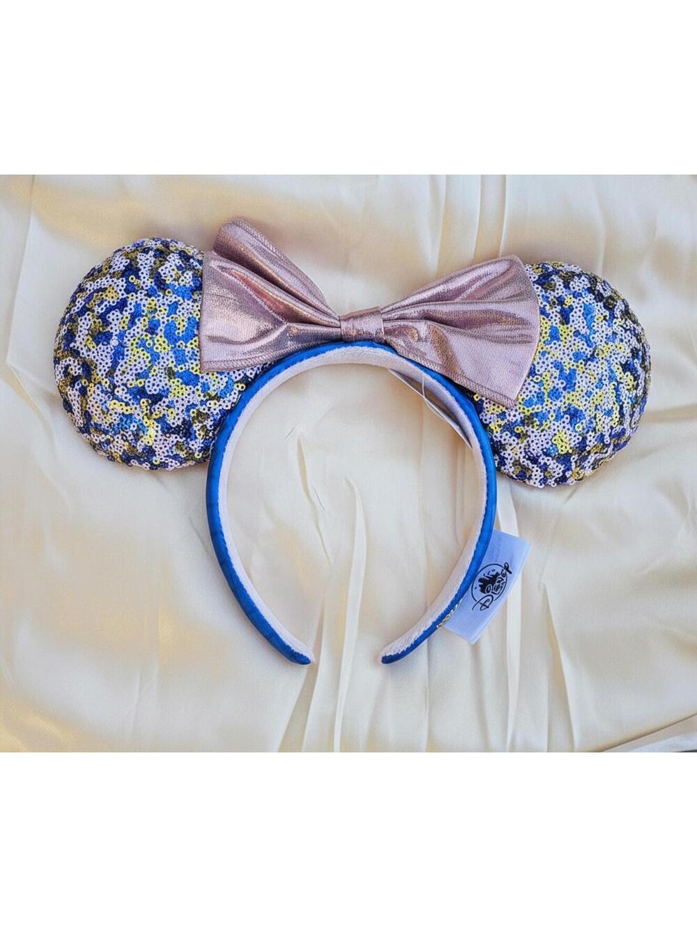Blue Pink Sequin Minnie Mouse Ears Headband